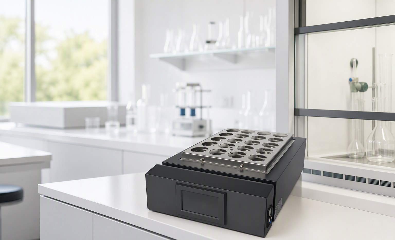 X20 automated aluminum block digester on a laboratory bench